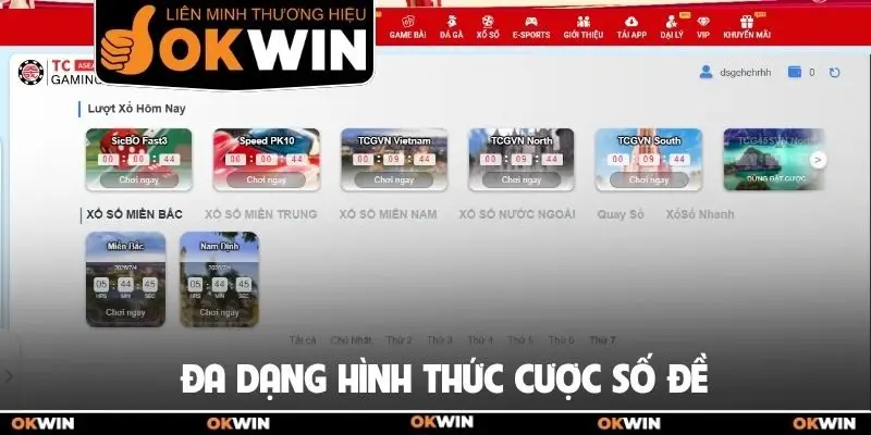 Xổ Số Okwin - Thử Vận May Nhận Ngay Thưởng Cực Lớn 2 Đa dạng hình thức cược số đề